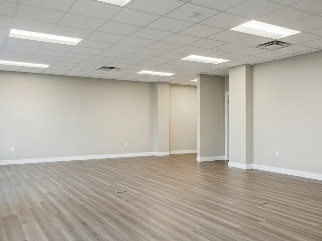finished commercial workspace remodel open layout
