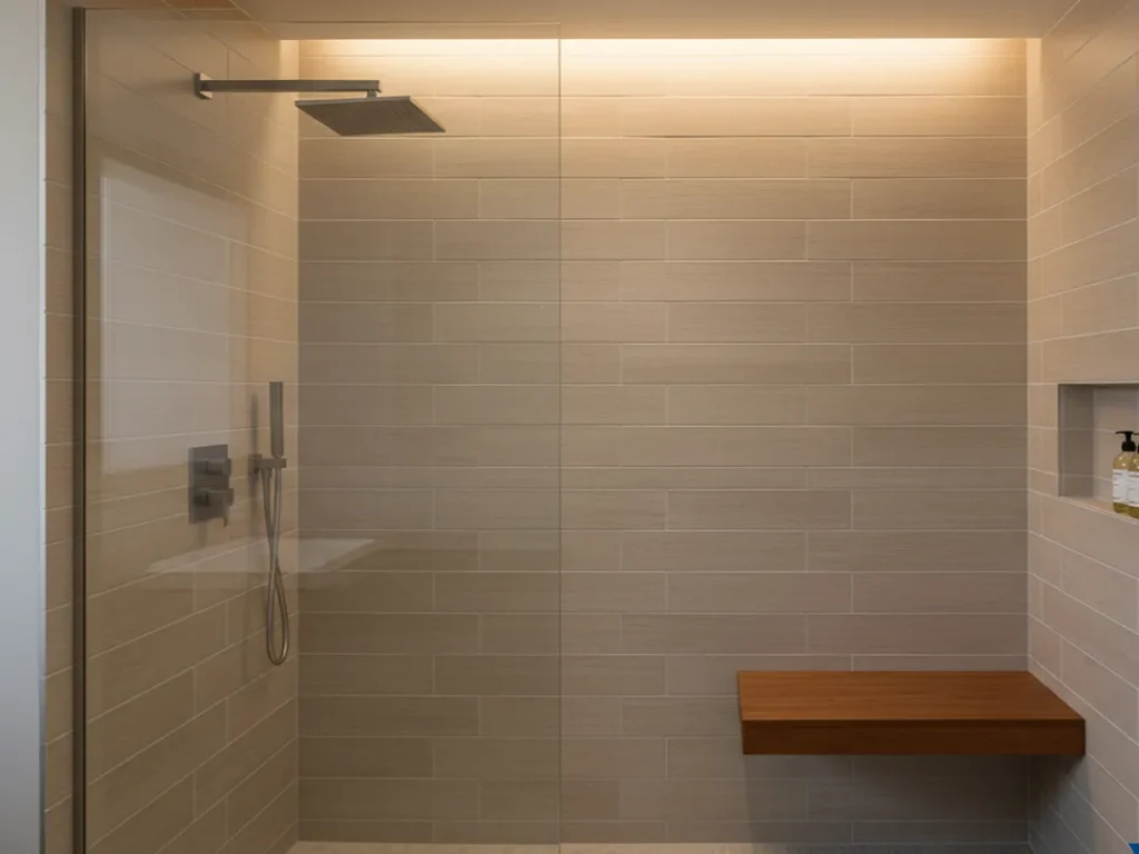 modern walk in shower residential bath update