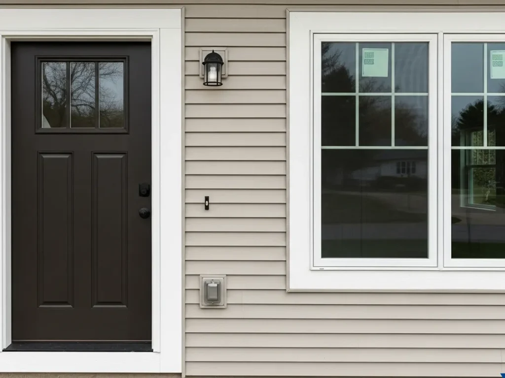 new door window installation exterior wall