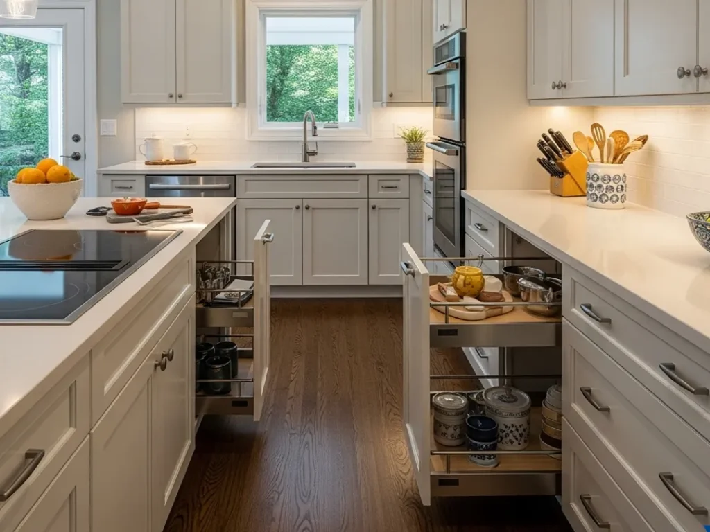 residential accessible kitchen lower counters wide paths