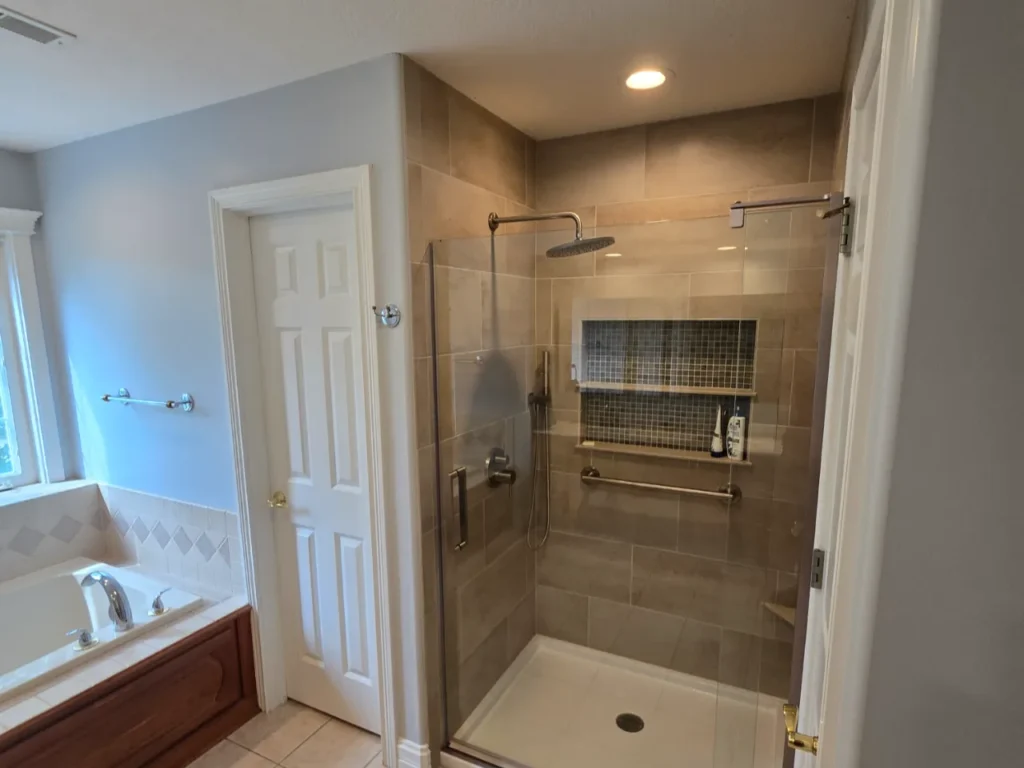 bathroom refresh west lafayette facing shower