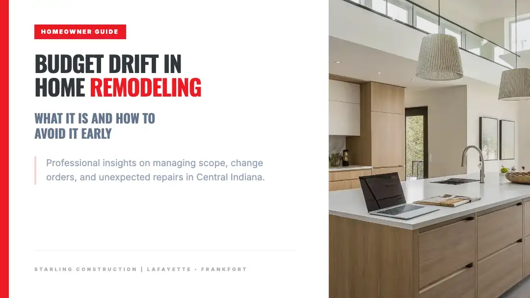 Budget drift guide with modern kitchen interior