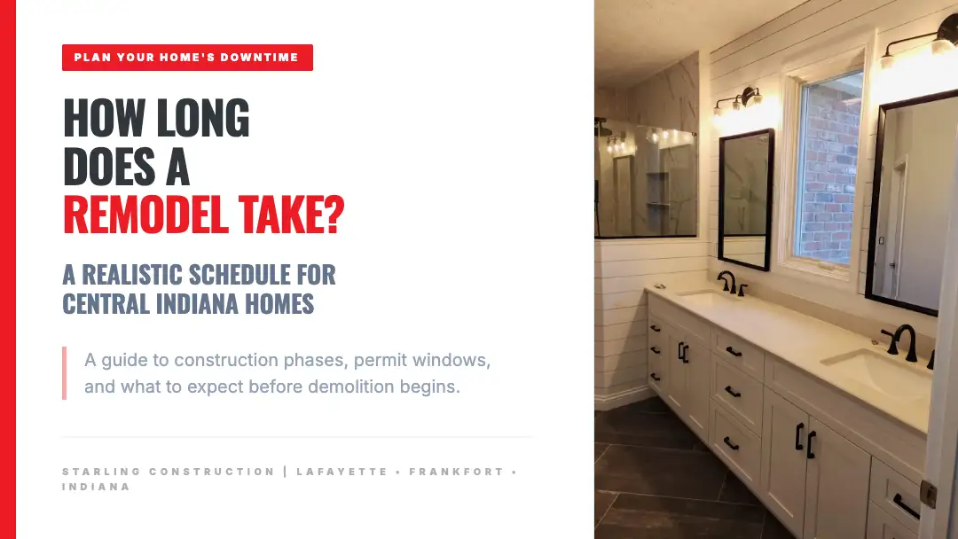 how long does a bathroom remodel take central indiana
