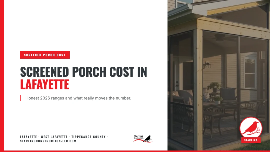 How Much Does a Screened Porch Cost in Lafayette, Indiana?