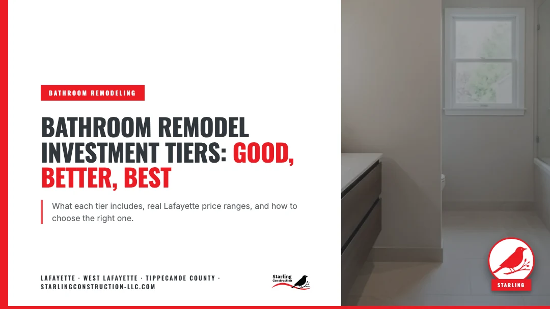 Bathroom Remodel Investment Tiers: Good, Better, Best in Lafayette