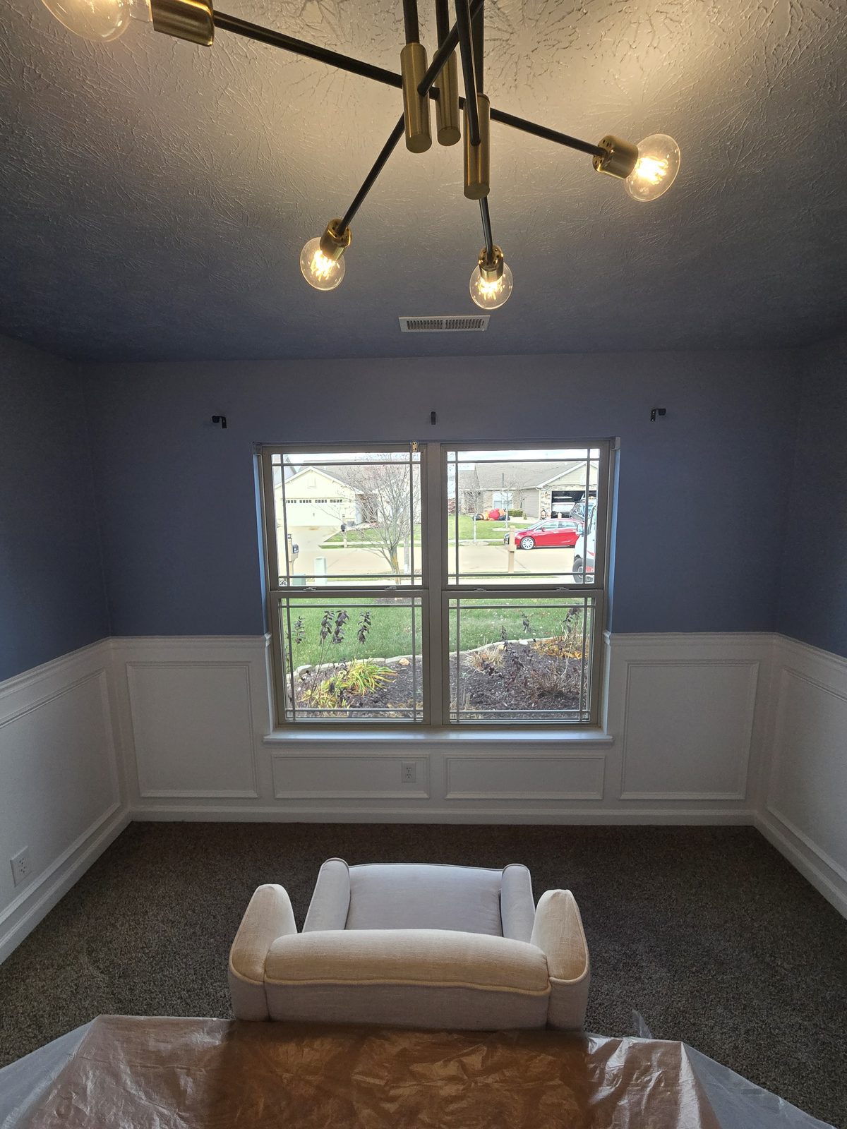 Second view of the paneling beneath the window in a Lafayette bedroom